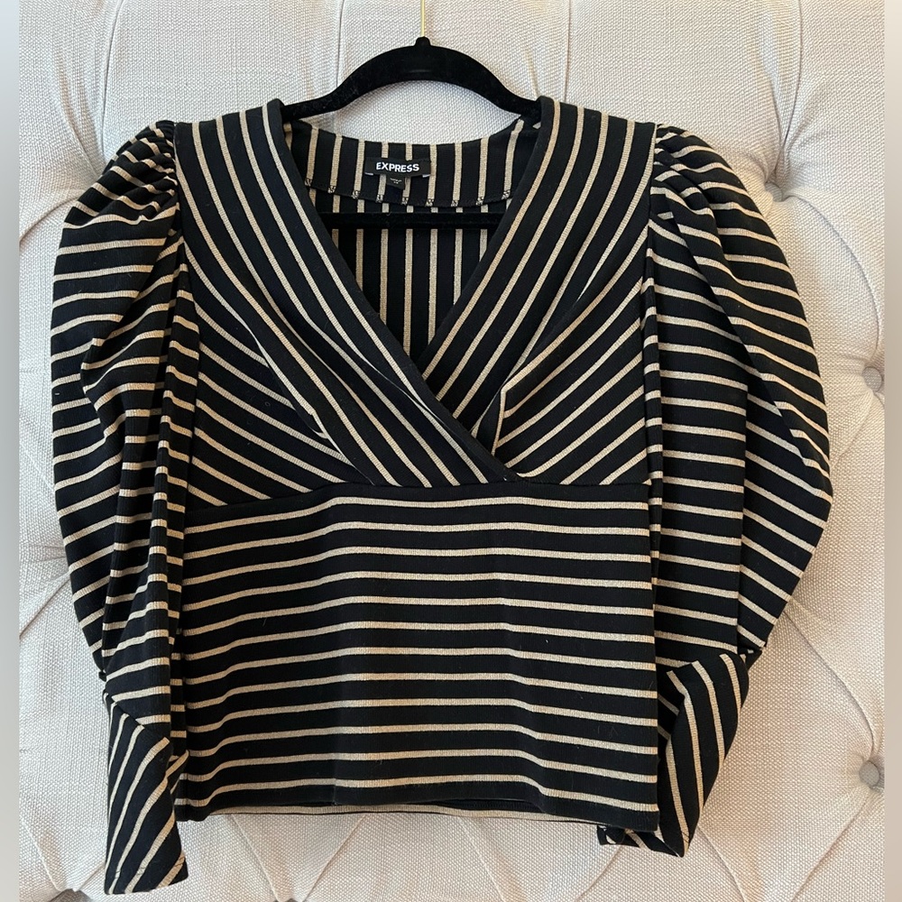 Gold and Black stripped top
